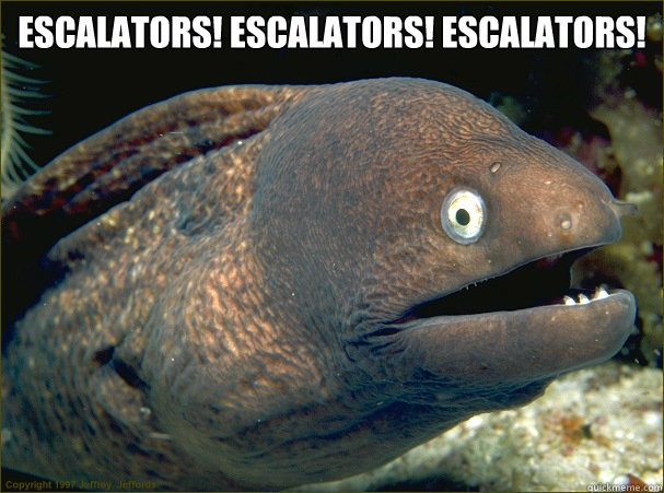 Escalators! escalators! Escalators!  - Escalators! escalators! Escalators!   Eeeeeels