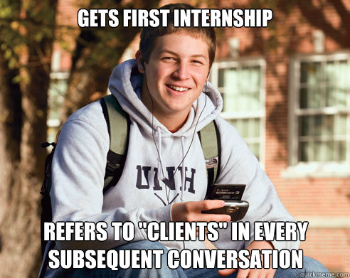 Gets first internship refers to 