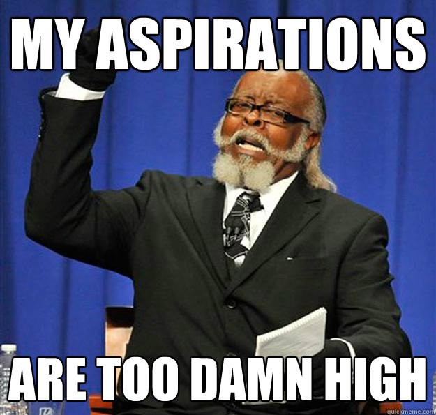 My Aspirations are too damn high  Jimmy McMillan