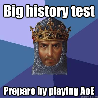 Big history test Prepare by playing AoE  Age of Empires