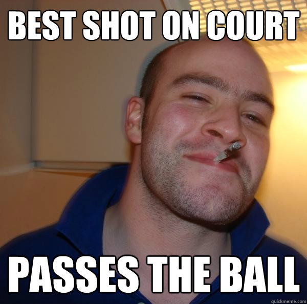 best shot on court passes the ball  Good Guy Greg 