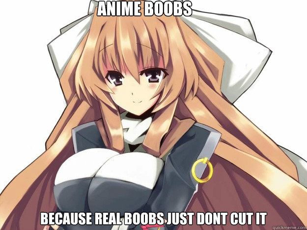 anime boobs  because real boobs just dont cut it  anime boobies