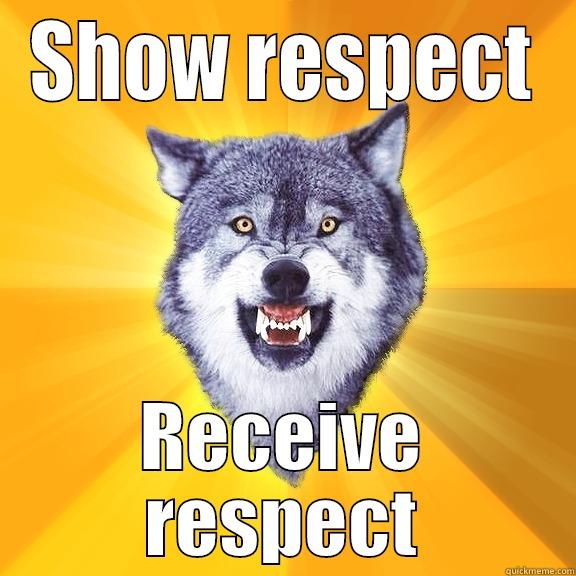 SHOW RESPECT RECEIVE RESPECT Courage Wolf