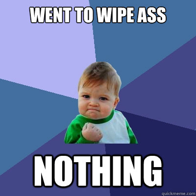 WENT TO WIPE ASS  NOTHING  Success Kid