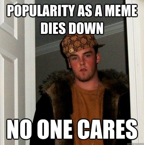 popularity as a meme dies down no one cares  Scumbag Steve