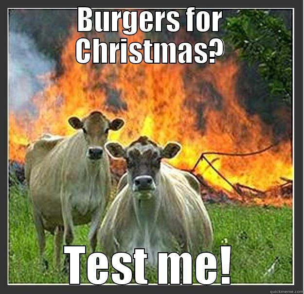 BURGERS FOR CHRISTMAS? TEST ME! Evil cows