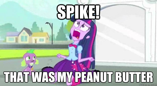 SPIKE! That was my peanut butter  Human Twilight Sparkle