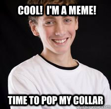 Cool!  I'm a meme! time to pop my collar  High School Freshman