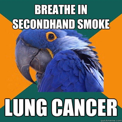 BREATHE IN SECONDHAND SMOKE LUNG CANCER  