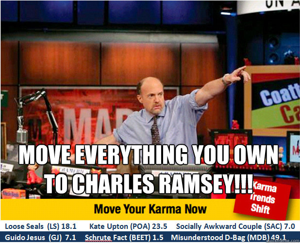  MOVE EVERYTHING YOU OWN
TO CHARLES RAMSEY!!!  Jim Kramer with updated ticker