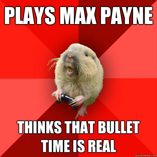 Plays max payne Thinks that bullet time is real  Gaming Gopher