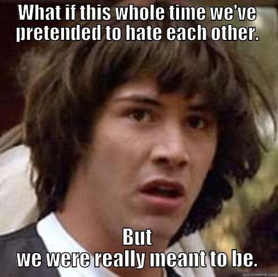 WHAT IF THIS WHOLE TIME WE'VE PRETENDED TO HATE EACH OTHER. BUT WE WERE REALLY MEANT TO BE. conspiracy keanu