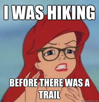 I WAS Hiking Before there was a trail  Hipster Ariel