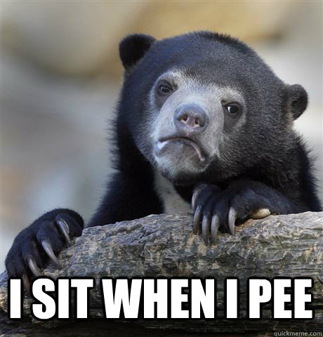  I SIT WHEN I PEE  Confession Bear