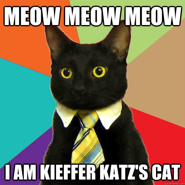 Meow Meow Meow I am Kieffer Katz's cat  Business Cat