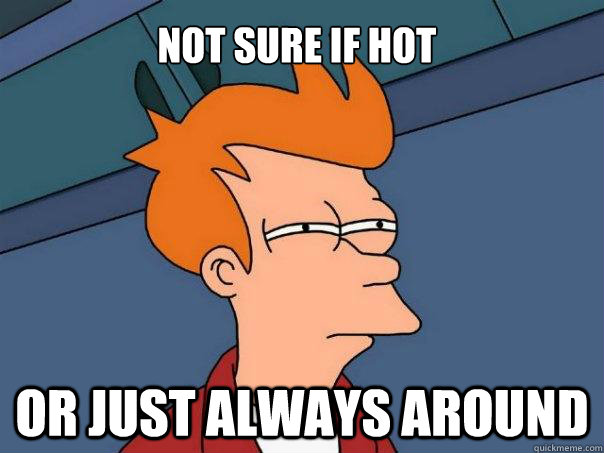 Not sure if hot Or just always around  Futurama Fry