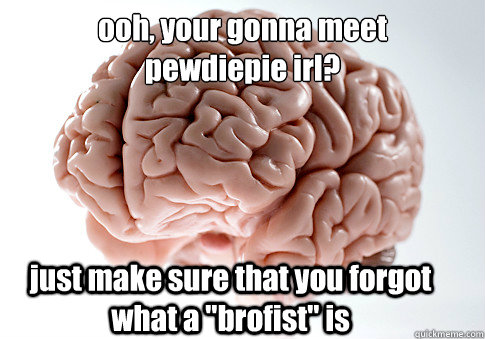 ooh, your gonna meet
pewdiepie irl? just make sure that you forgot what a 