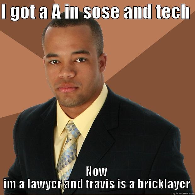 I GOT A A IN SOSE AND TECH  NOW IM A LAWYER AND TRAVIS IS A BRICKLAYER Successful Black Man