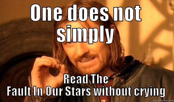 ONE DOES NOT SIMPLY READ THE FAULT IN OUR STARS WITHOUT CRYING One Does Not Simply