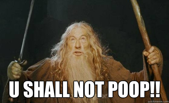  U SHALL NOT POOP!!  Gandalf