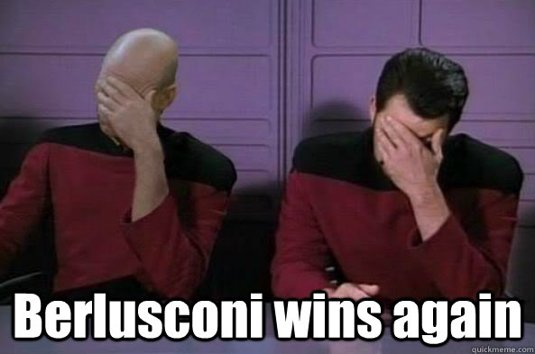 Berlusconi wins again  double facepalm NC