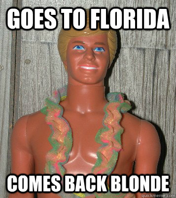 goes to florida comes back blonde  