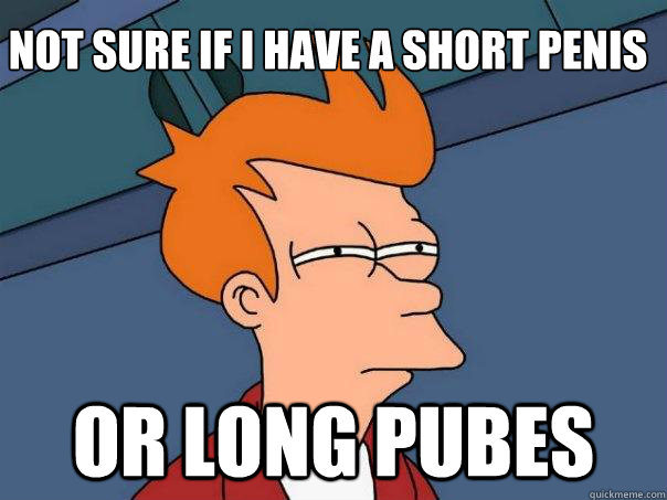 not sure if i have a short penis or long pubes - not sure if i have a short penis or long pubes  Futurama Fry