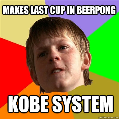 Makes last Cup in Beerpong KOBE SYSTEM  Angry School Boy