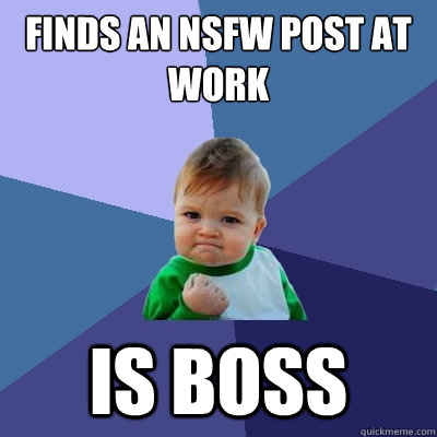 Finds an NSFW post at work Is boss  Success Kid