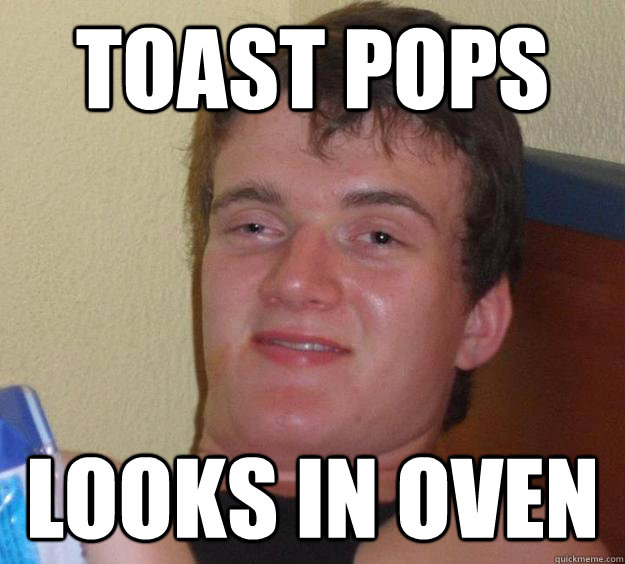 Toast pops Looks in oven  10 Guy