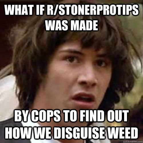 What if r/stonerprotips was made by cops to find out how we disguise weed  conspiracy keanu