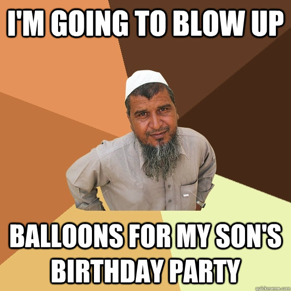 I'm going to blow up balloons for my son's birthday party  Ordinary Muslim Man