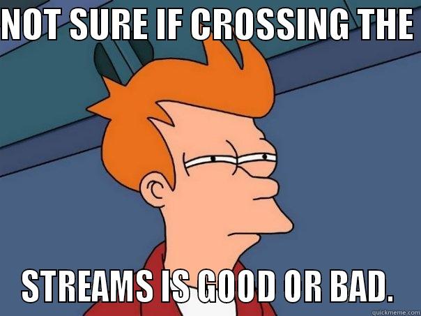 stupid ass title bullshit - NOT SURE IF CROSSING THE  STREAMS IS GOOD OR BAD. Futurama Fry