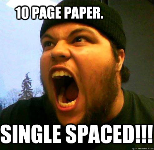 10 Page paper. Single Spaced!!!  