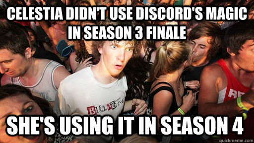 Celestia didn't use Discord's magic in Season 3 Finale She's using it in Season 4 - Celestia didn't use Discord's magic in Season 3 Finale She's using it in Season 4  Sudden Clarity Clarence