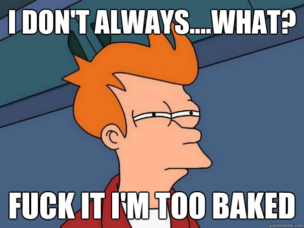 I don't always....what? Fuck it I'm too baked  Futurama Fry