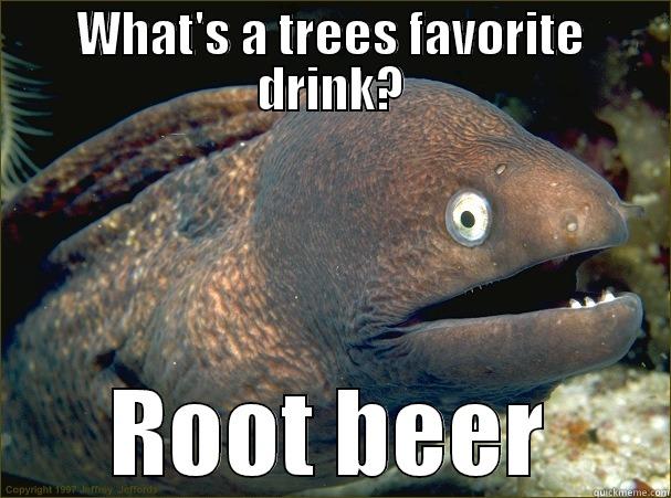 WHAT'S A TREES FAVORITE DRINK? ROOT BEER Bad Joke Eel