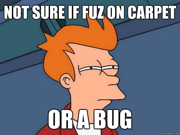 Not sure if fuz on carpet Or a bug - Not sure if fuz on carpet Or a bug  Futurama Fry