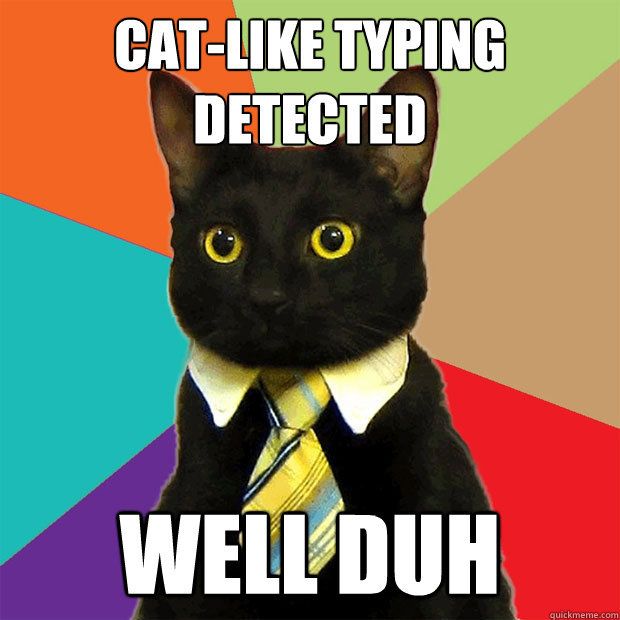 cat-like typing detected well duh  Business Cat