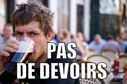 DES DEVOIRS? -  PAS DE DEVOIRS Lazy College Senior