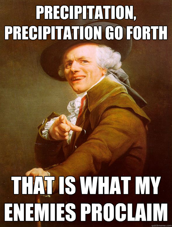 precipitation, precipitation go forth  that is what my enemies proclaim  Joseph Ducreux