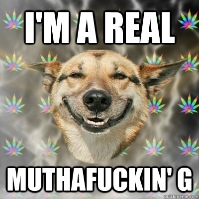 I'm a real Muthafuckin' G  Stoner Dog