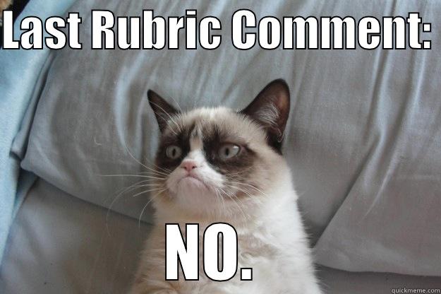 LAST RUBRIC COMMENT:  NO.  Grumpy Cat