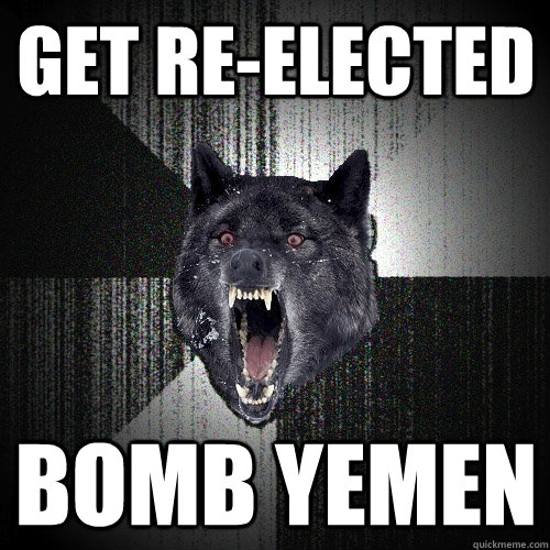 Get re-elected BOMB YEMEN  Insanity Wolf