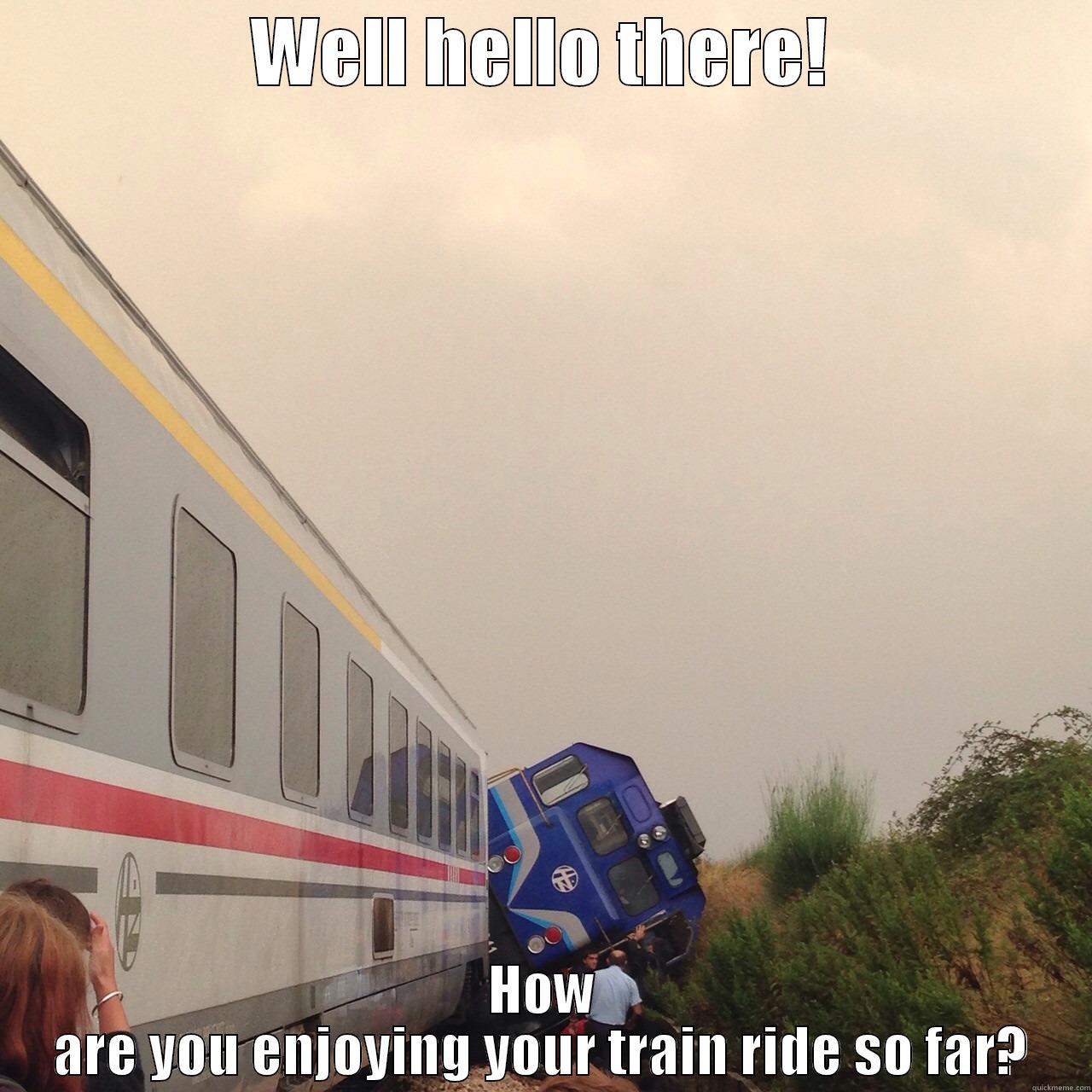 WELL HELLO THERE! HOW ARE YOU ENJOYING YOUR TRAIN RIDE SO FAR? Misc