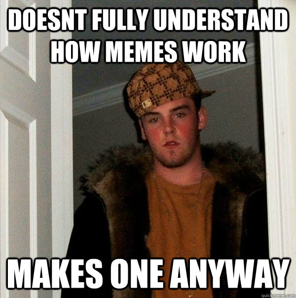 doesnt fully understand how memes work makes one anyway - doesnt fully understand how memes work makes one anyway  Scumbag Steve