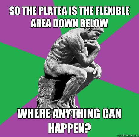 So the platea is the flexible area down below  where anything can happen?   - So the platea is the flexible area down below  where anything can happen?    The Thinker