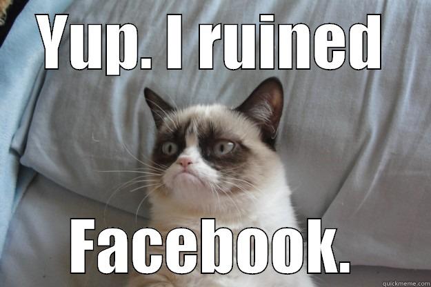 YUP. I RUINED FACEBOOK. Grumpy Cat