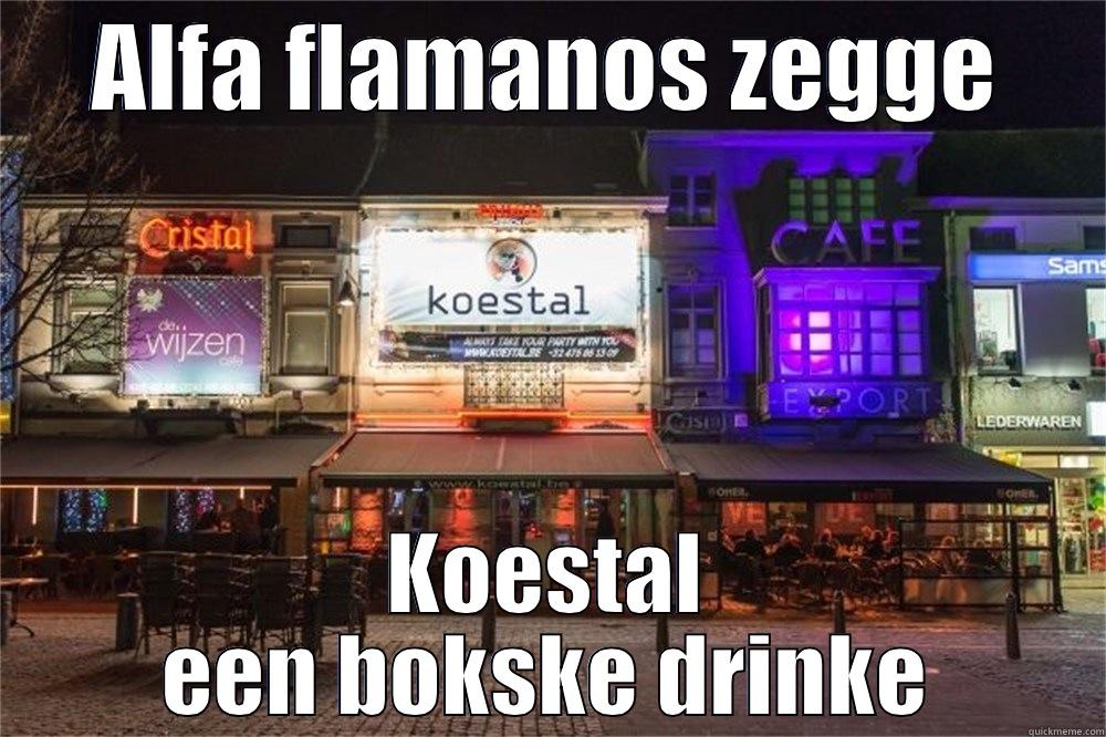 ALFA FLAMANOS ZEGGE KOESTAL EEN BOKSKE DRINKEN Misc