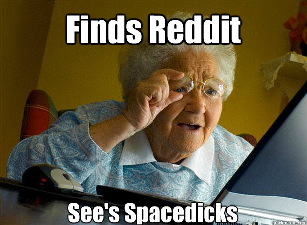 Finds Reddit See's Spacedicks  Grandma finds the Internet